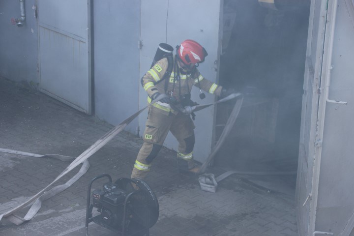 Ćwiczenia strażaków w CSRG 10