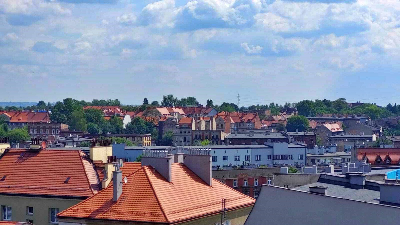 Widok z tarasu Gloria Palast w Bytomiu