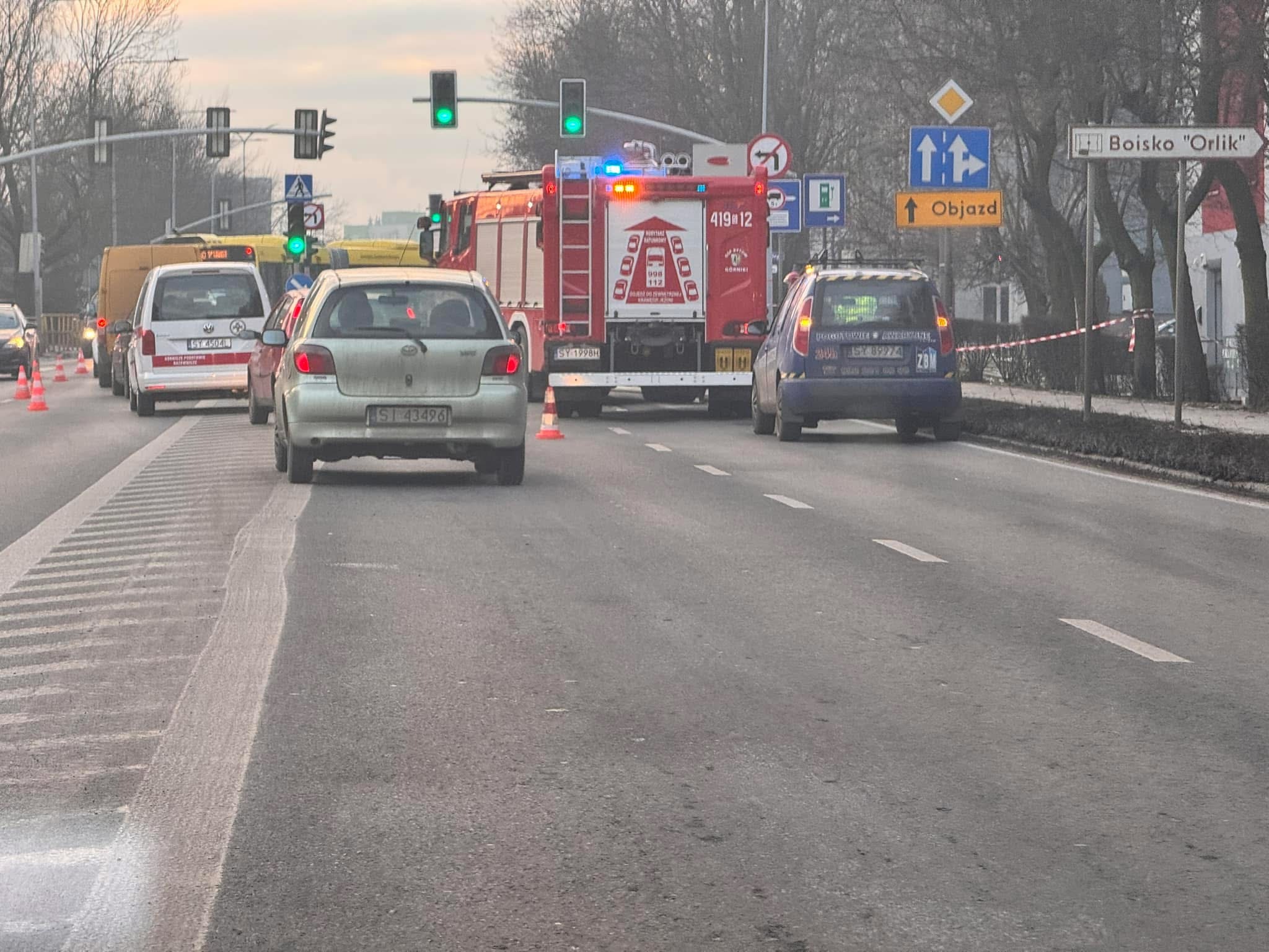 Pożar przy ul. Głowackiego w Bytomiu