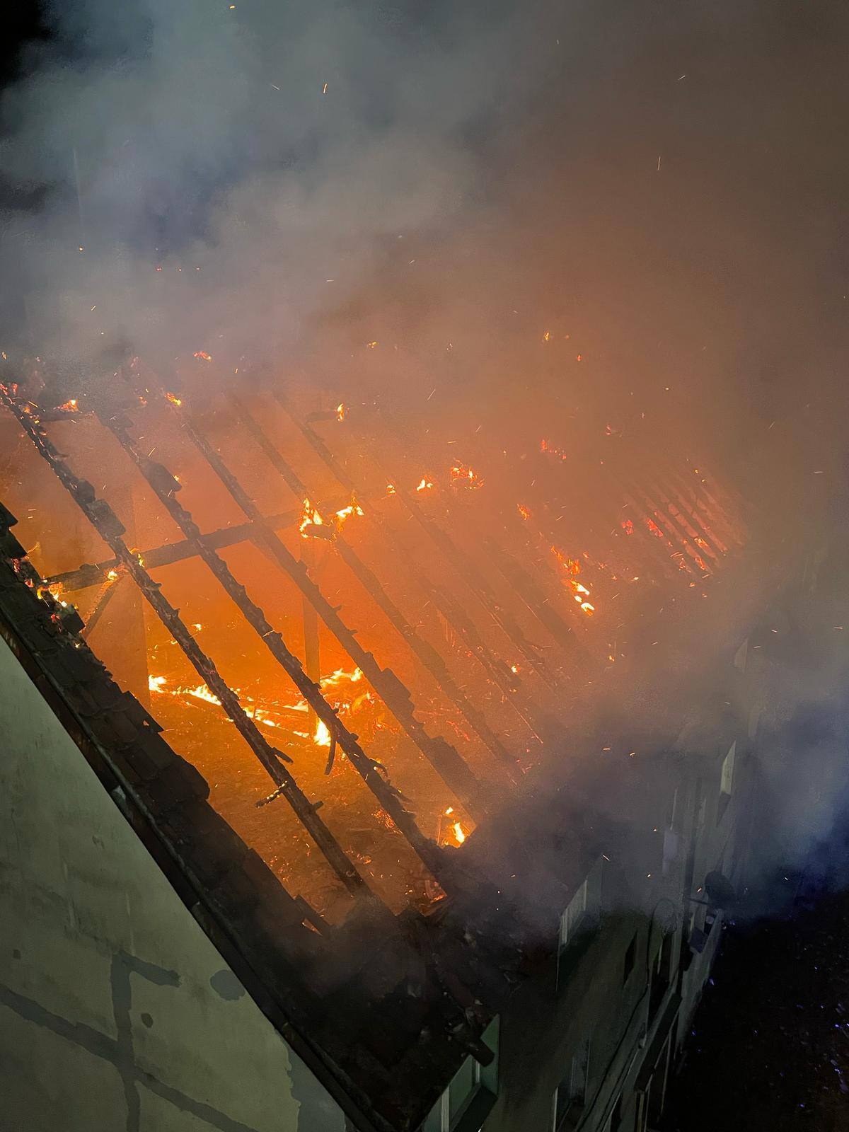 Pożar pustostanu w Bytomiu