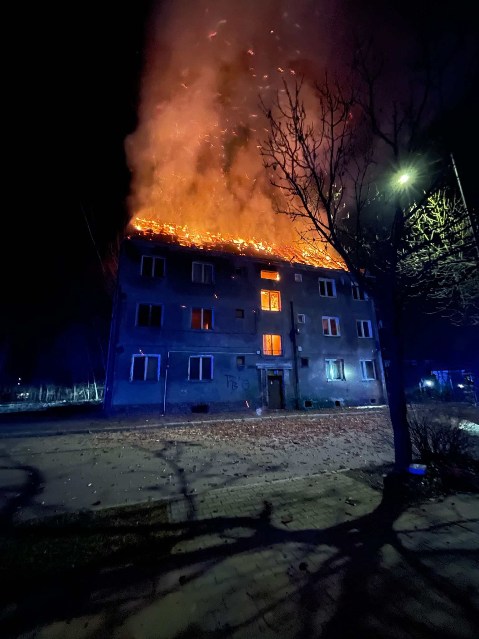 Pożar pustostanu w Bytomiu