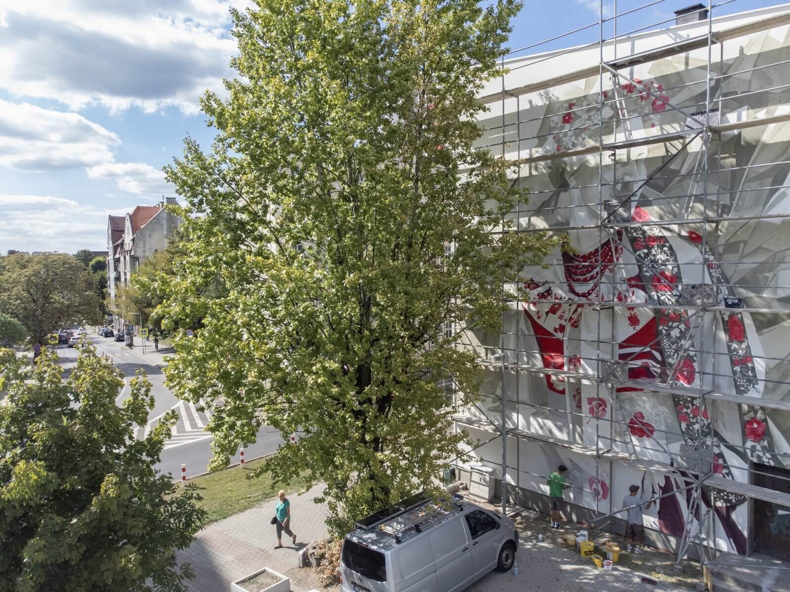 Mural z okazji 770-lecia Bytomia ozdobi ścianę kamienicy przy ul. Witczaka; fot. Grzegorz Goik